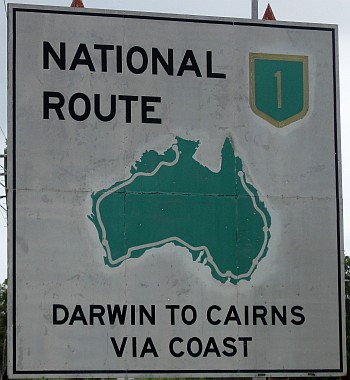 Old Highway One Sign Outside Rockhampton QLD